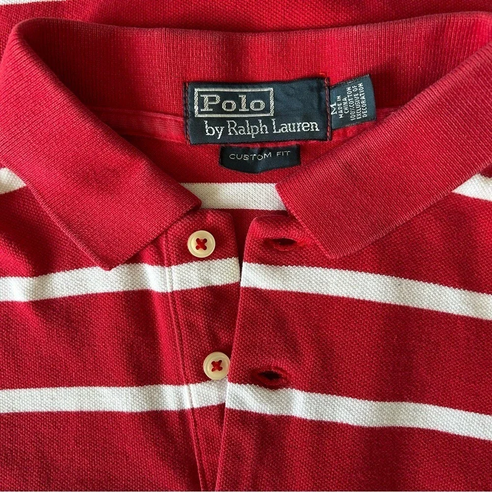 Polo Ralph Lauren Custom Fit knit short sleeve polo shirt‎ men's medium red
